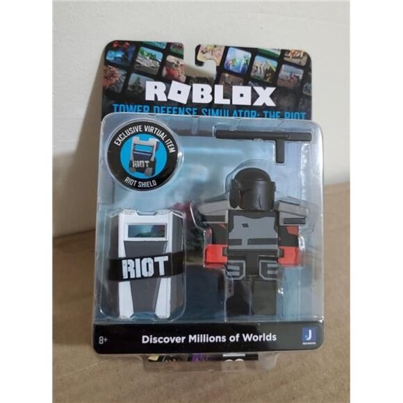 ROBLOX Action Figure TOWER DEFENSE SIMULATOR RIOT Virtual Code SHIELD COLLECTION - Picture 3 of 5